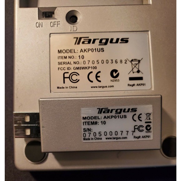 Targus Wireless Stow-N-Go 10 Key Number Keyboard/Keypad #AKP01US - USB, Tested! - Picture 2 of 6